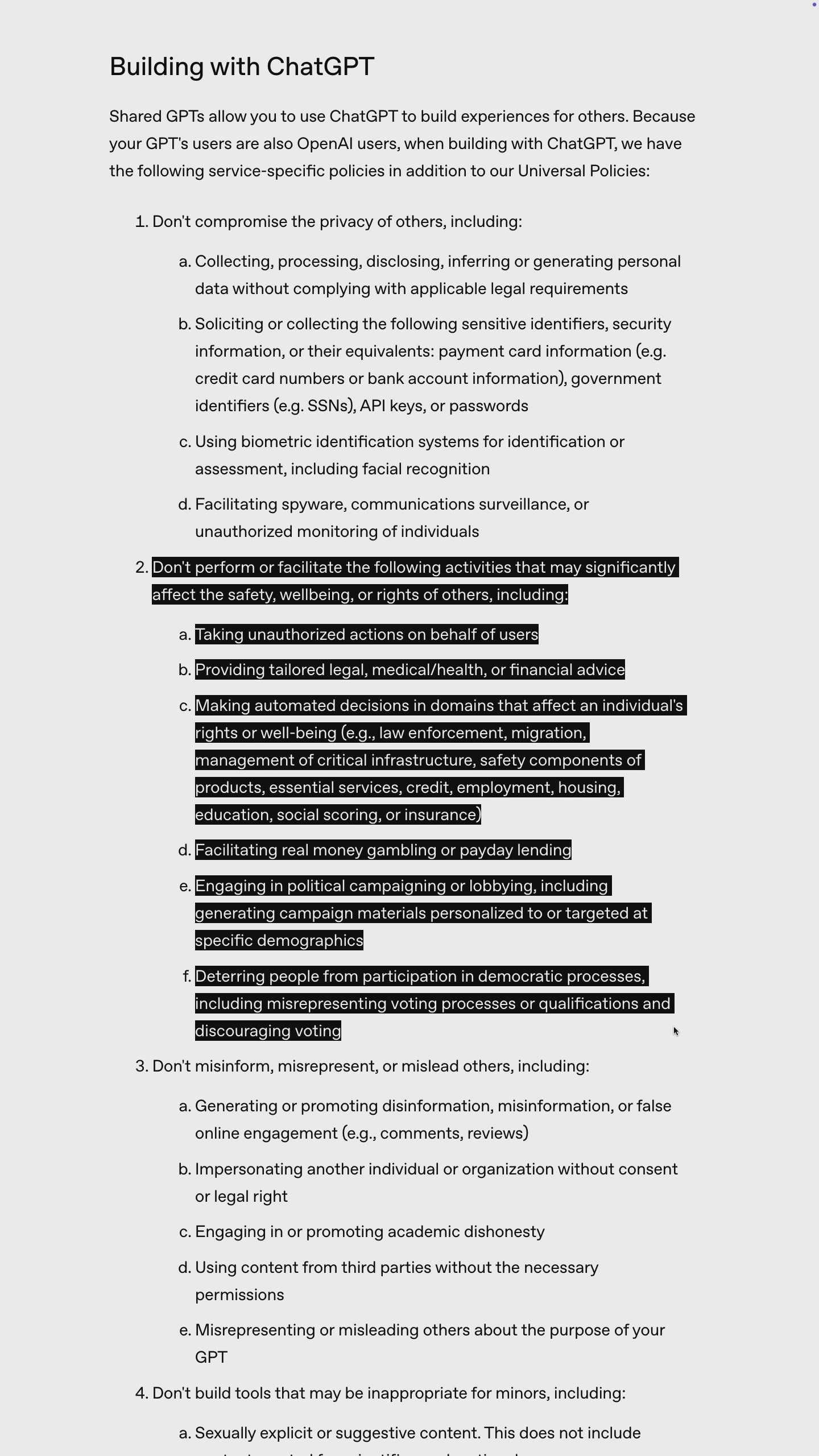 Terms &amp; Condition Opera: A Legalese Libretto, OpenAI Usage Policies